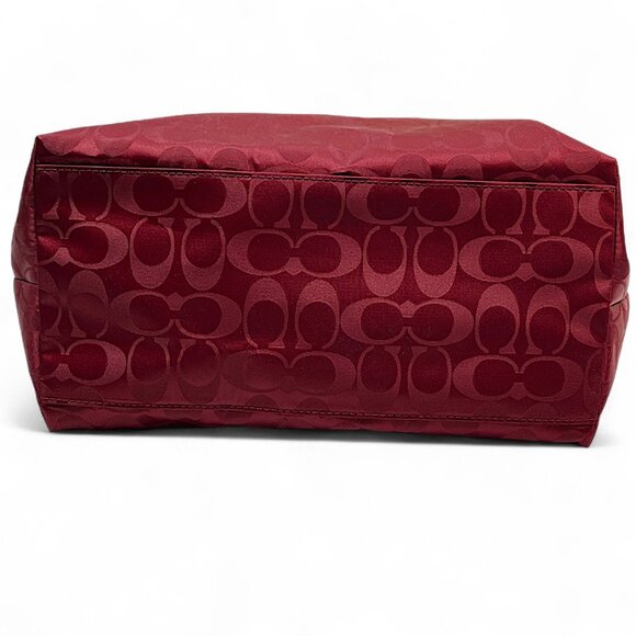 Coach Ward Steen With Leather Trim Monogram Purse Red Tag Tote Bag Pockets - Picture 9 of 16